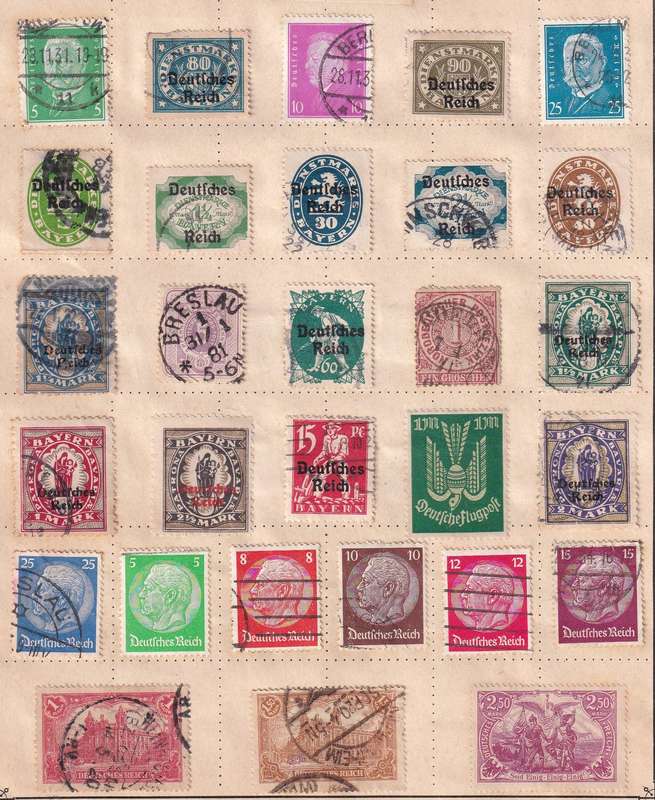 Germany Bayern Bavaria 1890> part sets, used        (3 x scans, stamps adherence to page)
