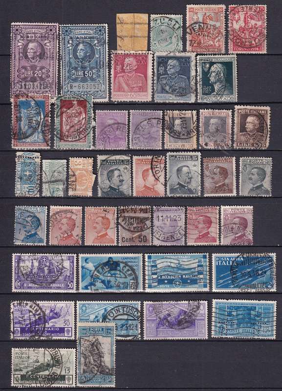 Italy part sets, used and M/H                 (6 x scans)