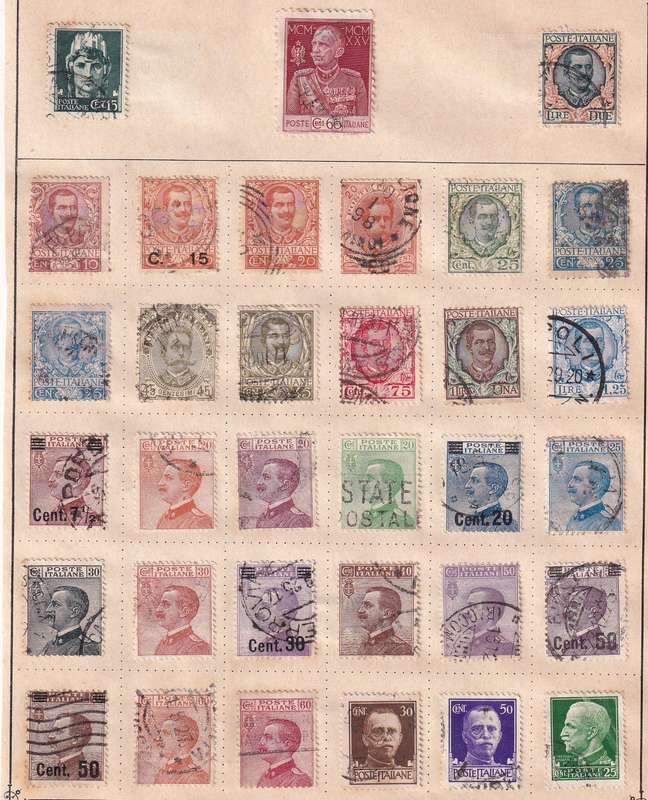 Italy part sets, used and M/H                 (6 x scans)