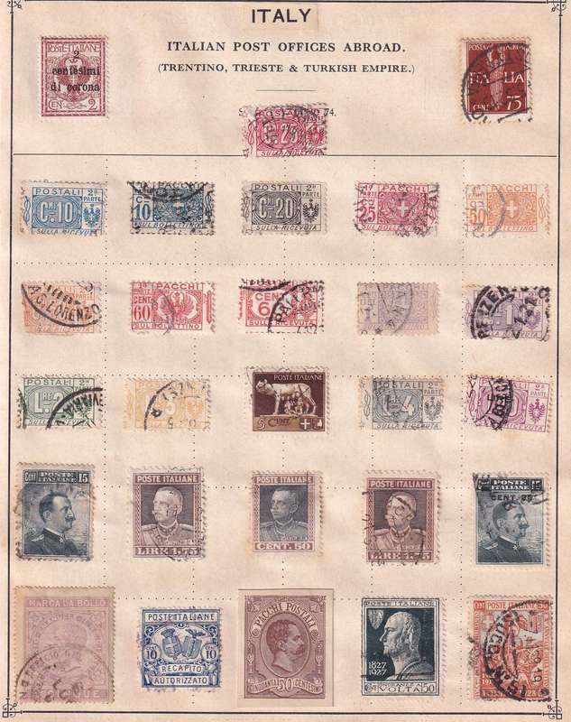 Italy part sets, used and M/H                 (6 x scans)