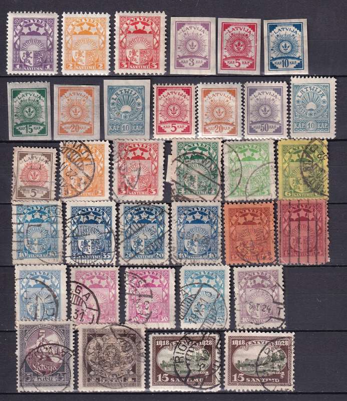 Latvia part sets, M/H & used               (3 x scans)