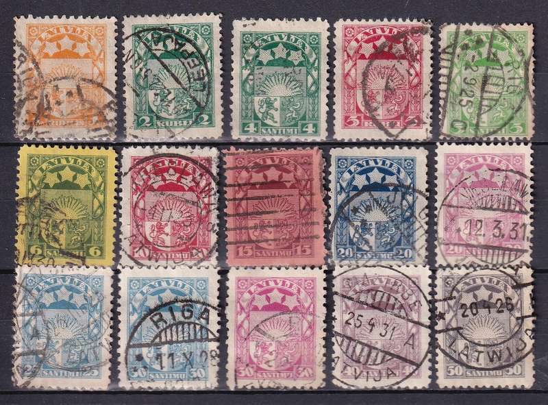 Latvia part sets, M/H & used               (3 x scans)