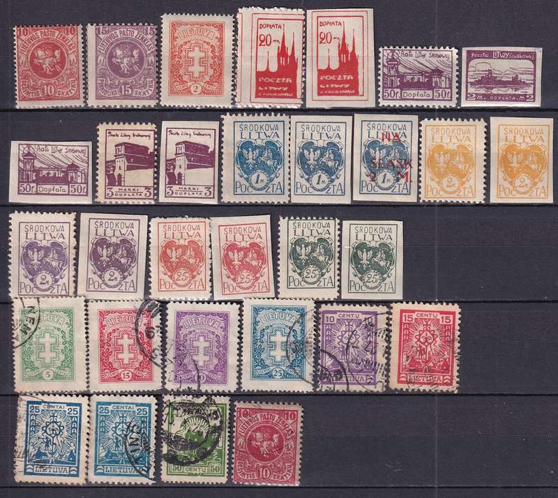 Lithuania part sets, M/H & used              (3 X SCANS)