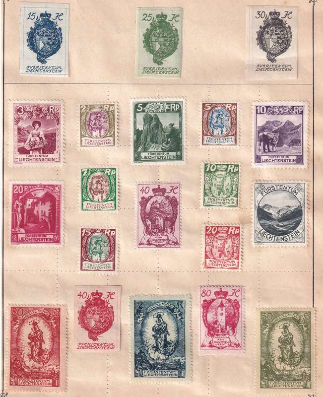Liechtenstein part sets ,MH               (2 x scans, some stamp adherence to pages)