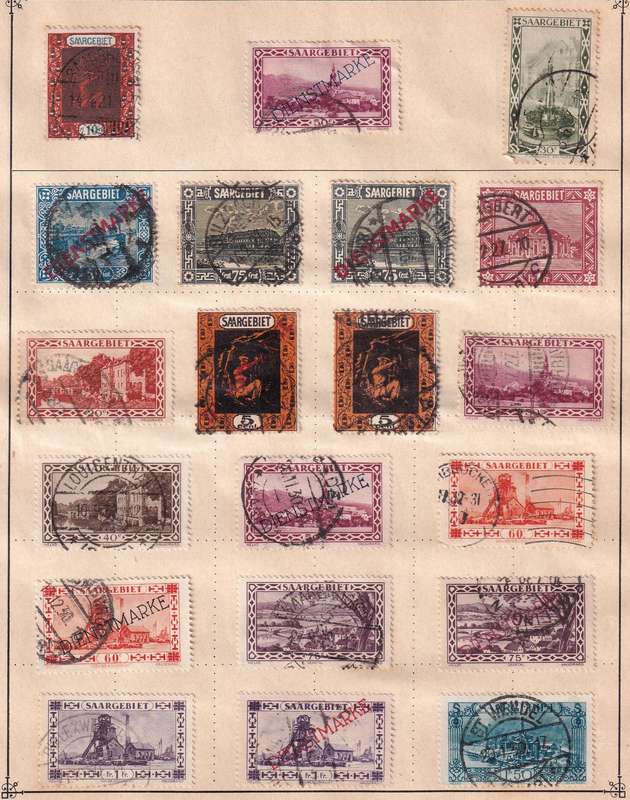 Germany SAAR part sets, M/H & used                 (2 x SCANS)