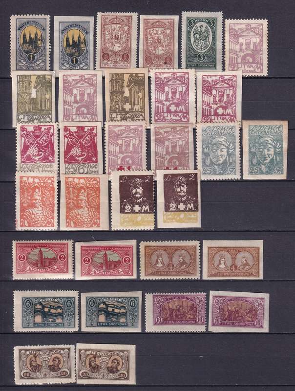 Lithuania part sets, M/H & used              (3 X SCANS)