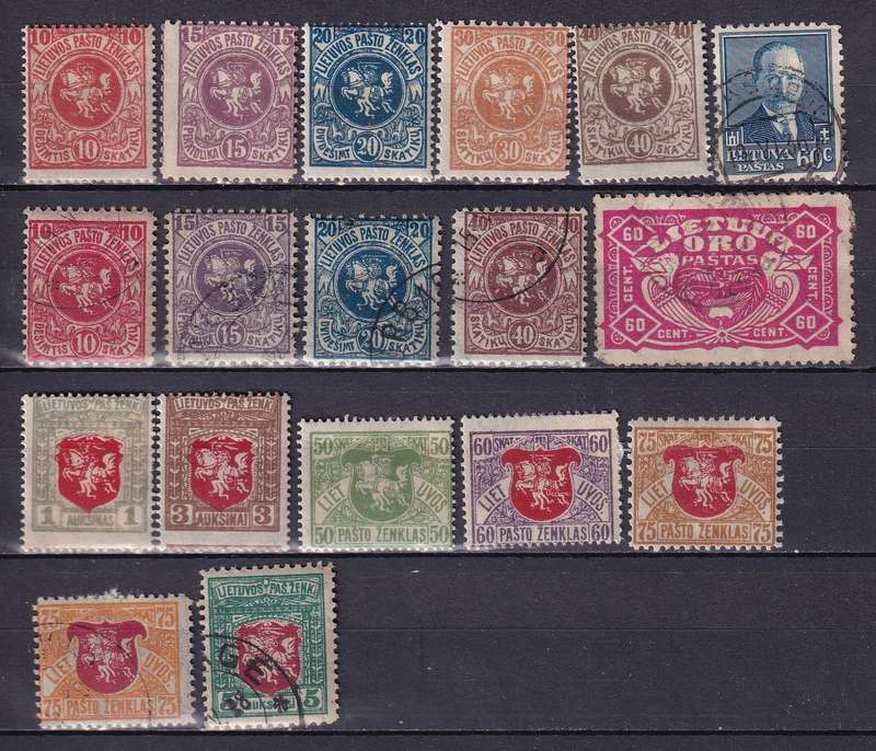 Lithuania part sets, M/H & used              (3 X SCANS)