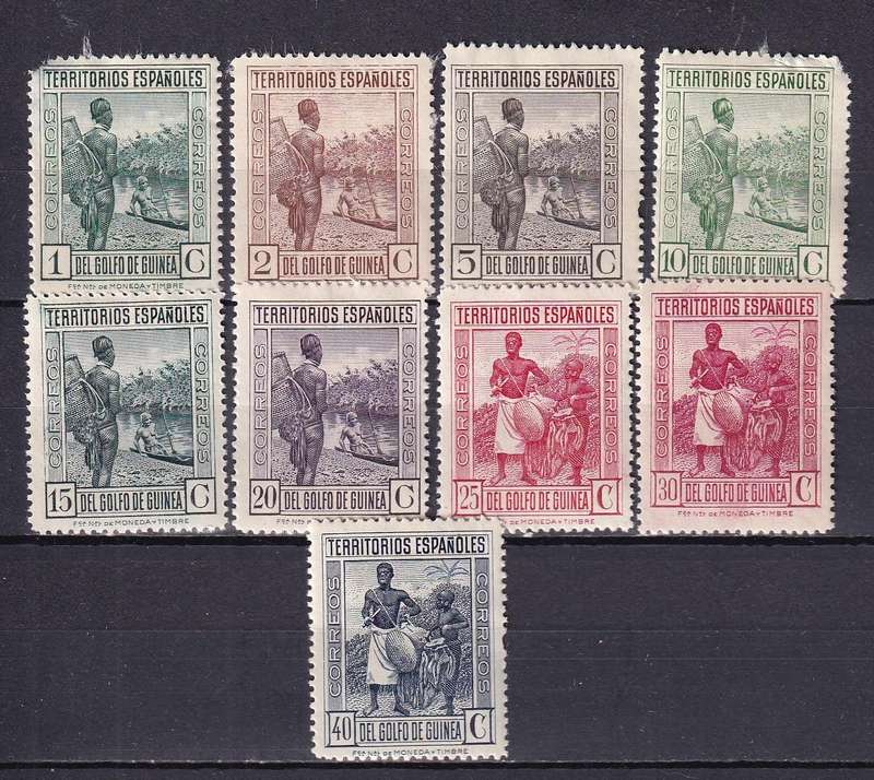Spain Guinea 1909 part set, M/H         (short corner)