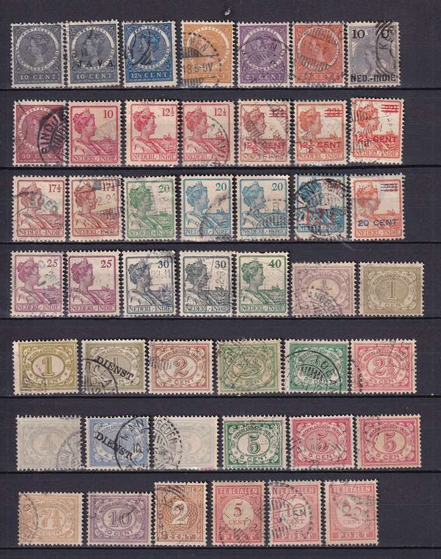 Dutch Indies part sets, used                ( 2 x scans)
