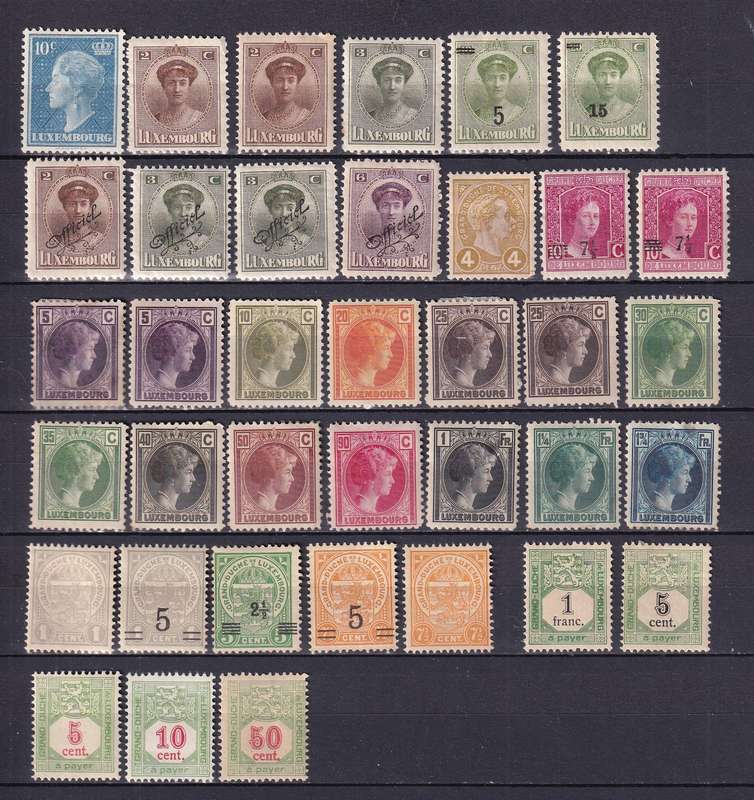 Luxemburg part sets, M/H & used                (2 x scans)