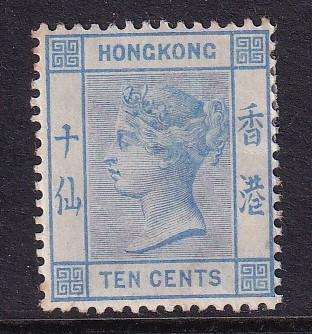 Hong Kong 1900-01 QV 10c ultramarine (CA) , M/H                    (SG 59, CV £55 (R1300)