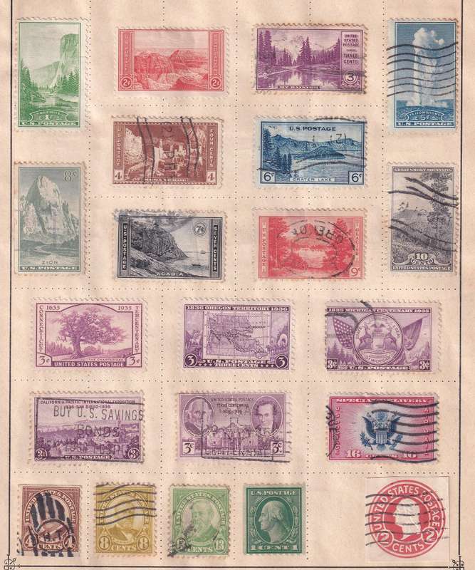 USA part sets, M/H & used  mixed condition          (8 x scans, note some stamp adherence to pages)