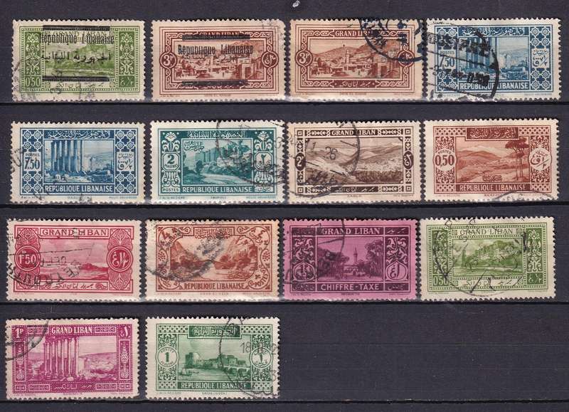 Lebanon part sets, M/H & used         (2 X SCANS)