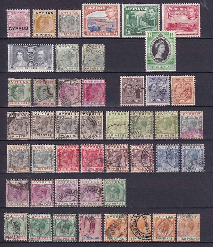 Cyprus QV, KE ,KG V, KG VI part sets, M/H &used                     ( 2 x scans )