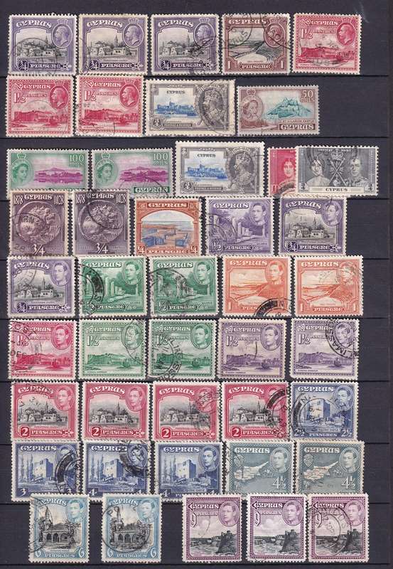 Cyprus QV, KE ,KG V, KG VI part sets, M/H &used                     ( 2 x scans )