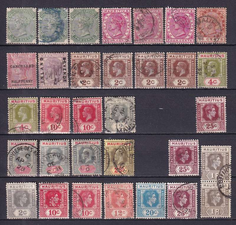 Mauritius QV, KG V, KG VI part sets  , used        ( 2X SCANS)