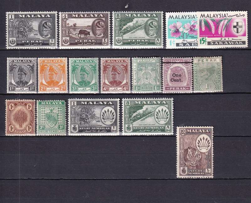 Malaysia States (Johore,Perak ext) part sets, M/H            (3 X SCANS)