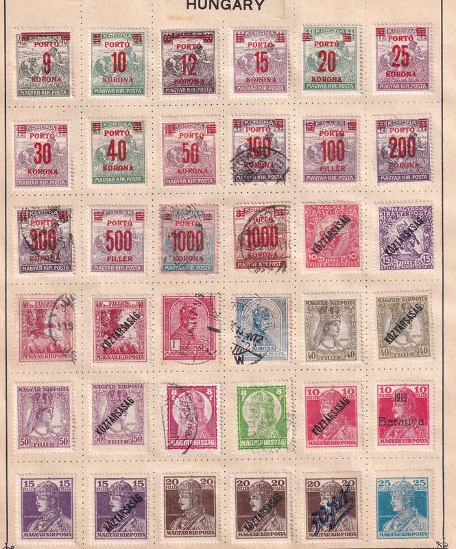 Hungary part sets on pages , M/H & used                      (11 SCANS)