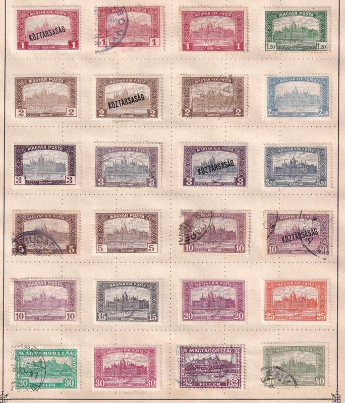 Hungary part sets on pages , M/H & used                      (11 SCANS)
