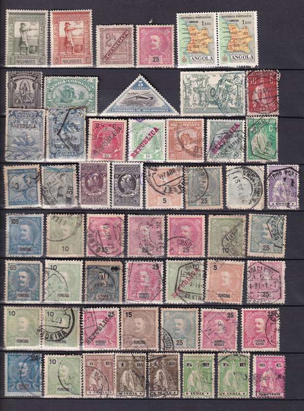 Portugal and colonies part sets on pages , M/H & used                      (11 X SCANS)