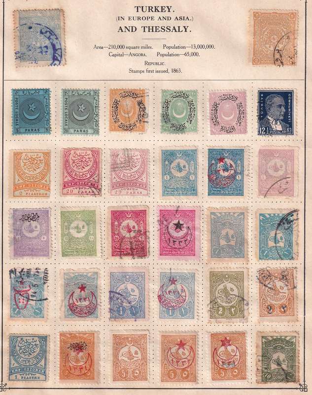 Turkey on pages , M/H & used            (5 x scans)
