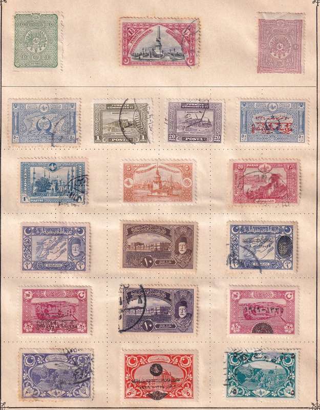 Turkey on pages , M/H & used            (5 x scans)