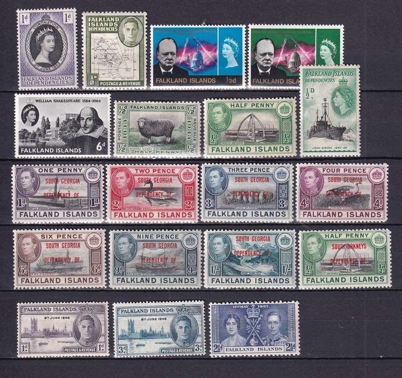 Falkland Islands  part sets, MNH & M/H         (2 X SCANS)