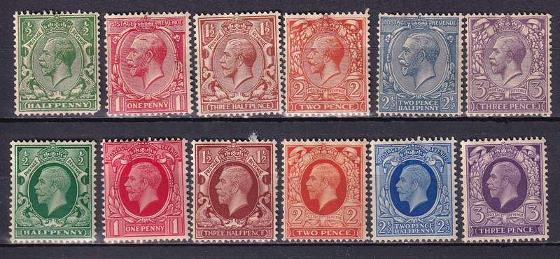 GB 1912> KG V part sets, M/H