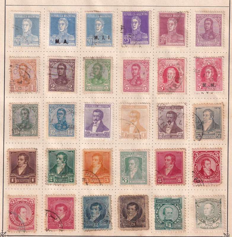 Argentina 1862 > part sets, M/H & used              (4 scans, note stamp adherence to pages)