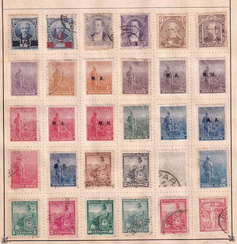 Argentina 1862 > part sets, M/H & used              (4 scans, note stamp adherence to pages)