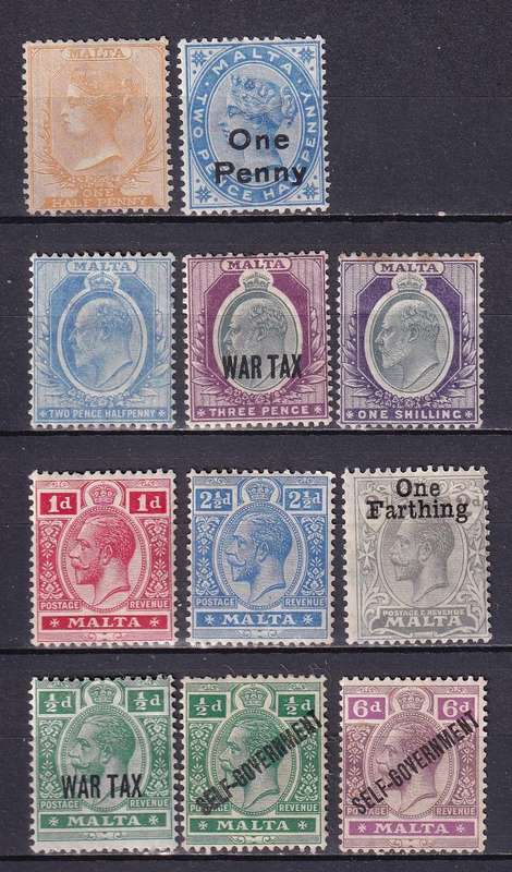 Malta 1904> qv, KE & KG V part sets , M/H