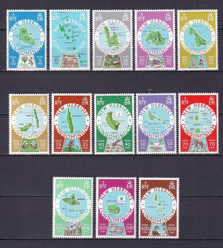 New Hebrides 1977 set , MNH            (SG 242-254)