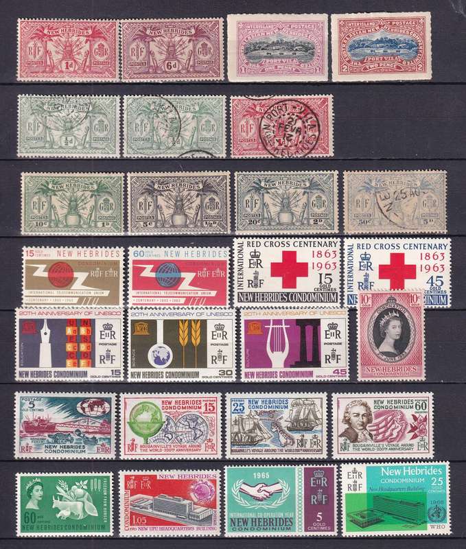 New Hebrides 1911> part sets , M/H & used