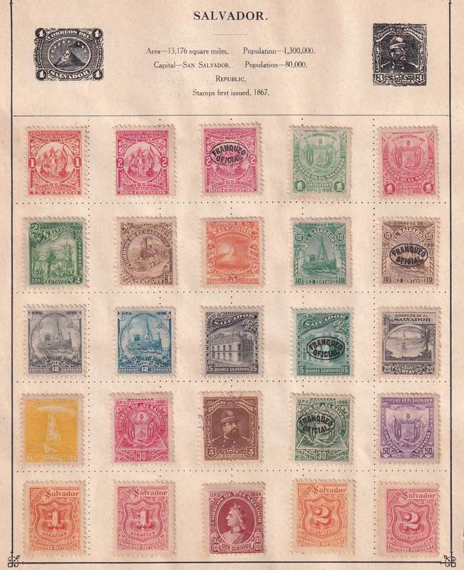 Salvador part sets, M/H & used           (3 x scans, stamps adherence to pages)