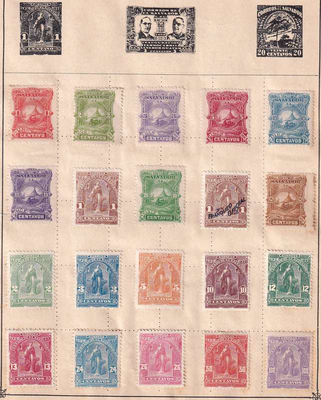 Salvador part sets, M/H & used           (3 x scans, stamps adherence to pages)