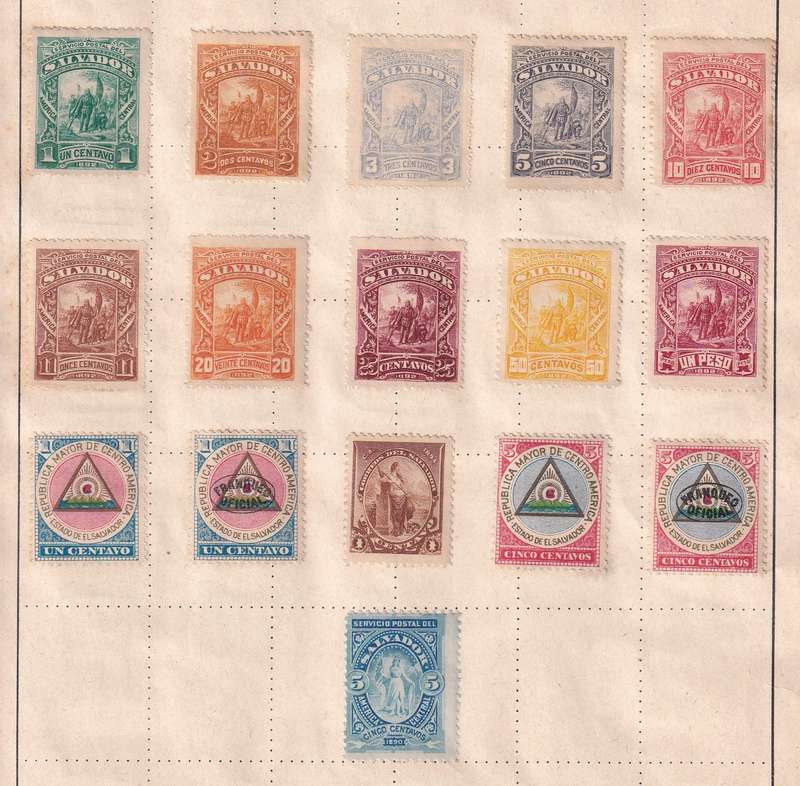 Salvador part sets, M/H & used           (3 x scans, stamps adherence to pages)