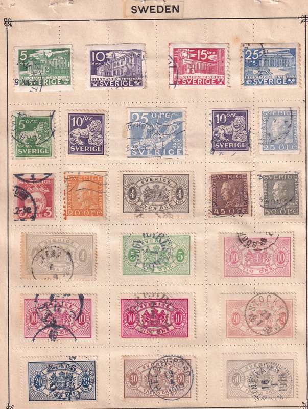 Sweden POSTMARK collection ,  used                      ( 7 X  SCANS)