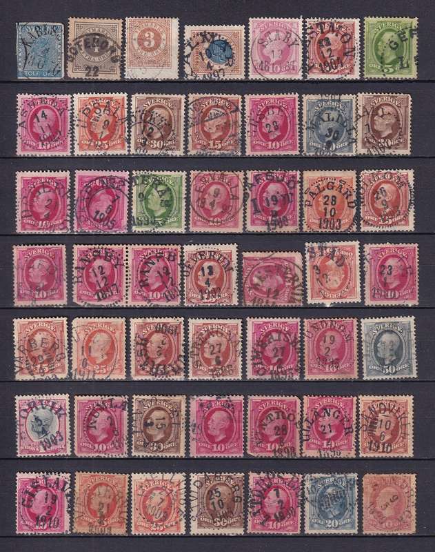 Sweden POSTMARK collection ,  used                      ( 7 X  SCANS)