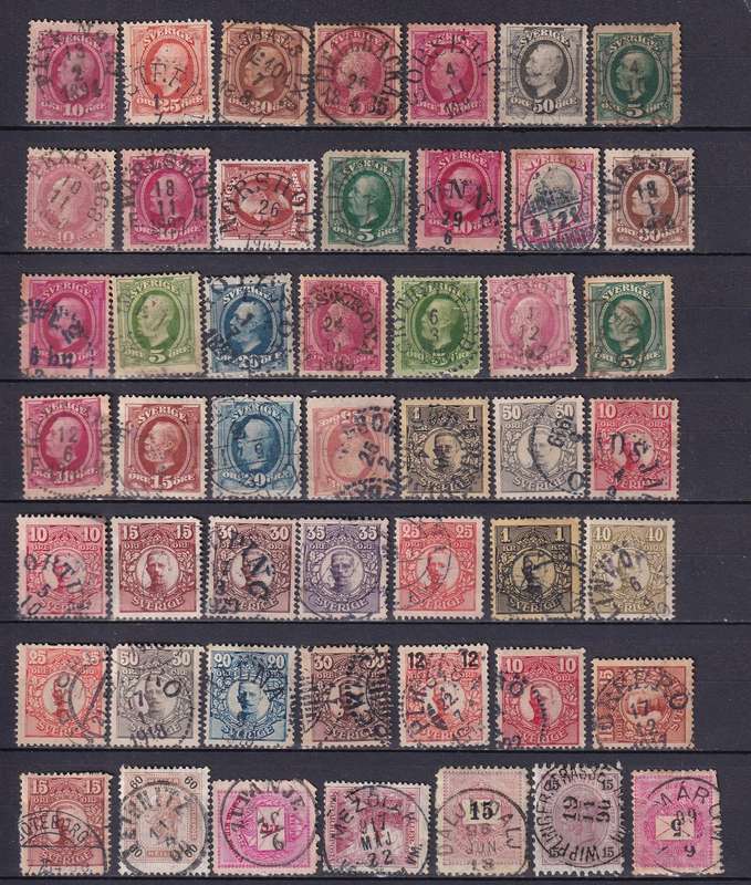 Sweden POSTMARK collection ,  used                      ( 7 X  SCANS)
