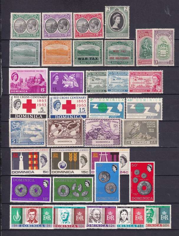 Dominica sets and part sets, MNH & M/H              (2 X SCANS)