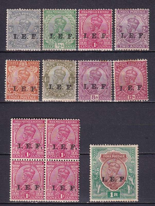GB KG V 1914 Indian Expeditionary Forces (I.E.F.) part set, M/H           (SG E1>