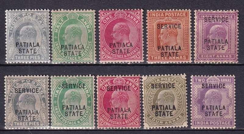 India States (PATIALE STATE) 1903> KE part sets, M/H          (SG 35>>, CV £35)