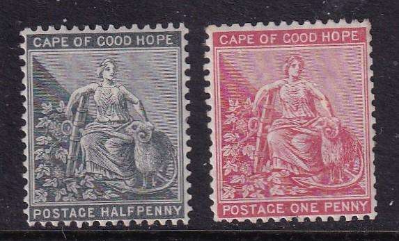 Cape of Good Hope 1871-76 part set (CC) , M/H                   (SACC 23,24,CV R1300)