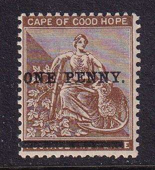 Cape of Good Hope 1893  1d on 2d deep brown, MLH   (SACC  52a ,CV R100)
