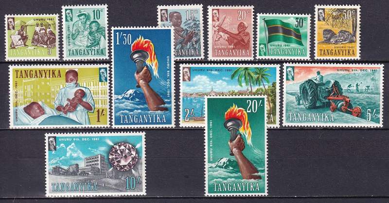 Tanganyika 1961-64 Independence set, MLH             (SG 108-119, CV £23)