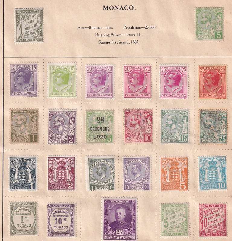 Monaco 1891 > part sets, M/H & used            (SG 11>, some stamp adherence to page,2 x SCANS))