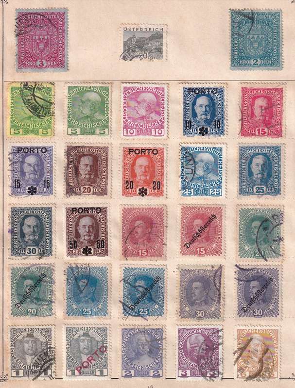 Austria part sets, M/H & used               ( 12 x SCANS, some stamp adherence to pages)