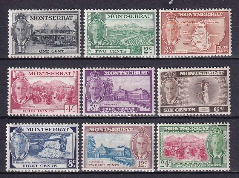 Montserrat 1951 KE part set, M/H                 (SG 123>)