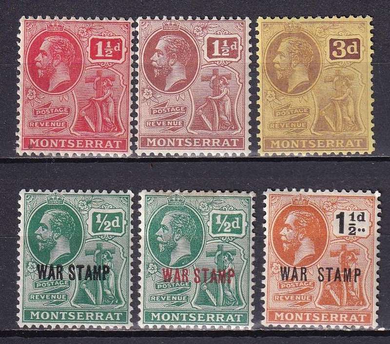 Montserrat 1922-29 KG V part set, M/H                 (SG 68>)