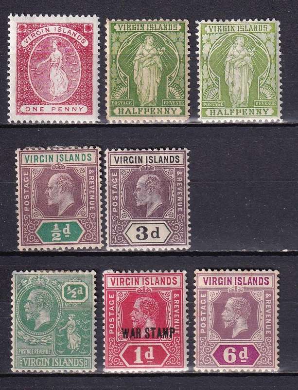 British Virgin Islands 1887 QV,KG V, KE, KG VI part sets , MLH